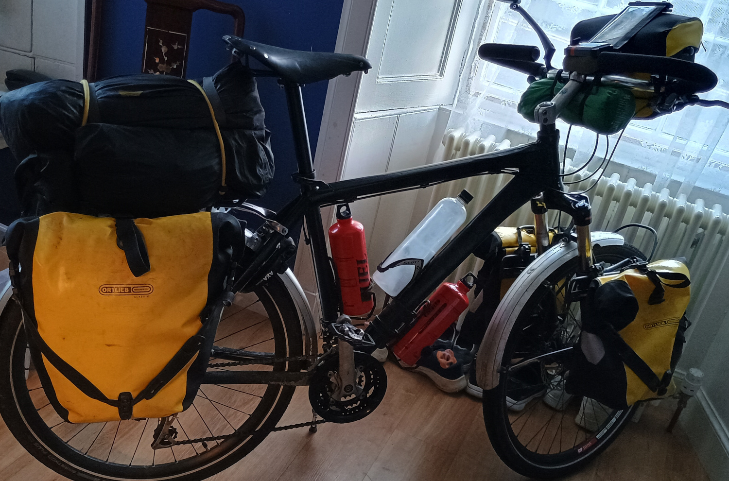 The loaded bike.